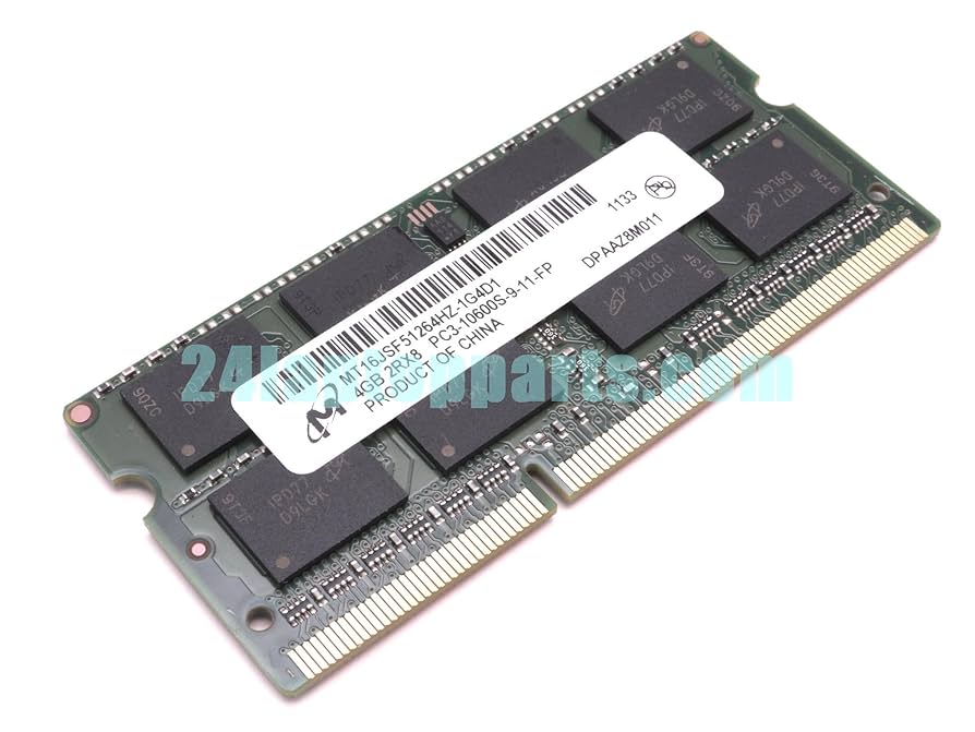 グリーンハウス ノート用 PC3-10600 204pin DDR3 SDRAM SO-DIMM 4GB GH-DWT1333-4GB wyw801m Micron 4GB DDR3 RAM PC3-10600 204-Pin Laptop SODIMM at